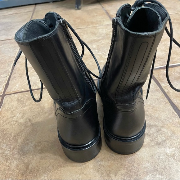 ANN DEMEULEMEESTER | Black Leather Combat Boots Size: 38 - Picture 4 of 10